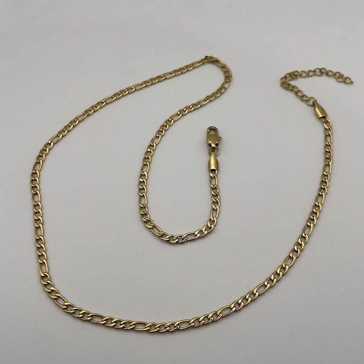 3mm x 20 inch Figaro Chain - Gold