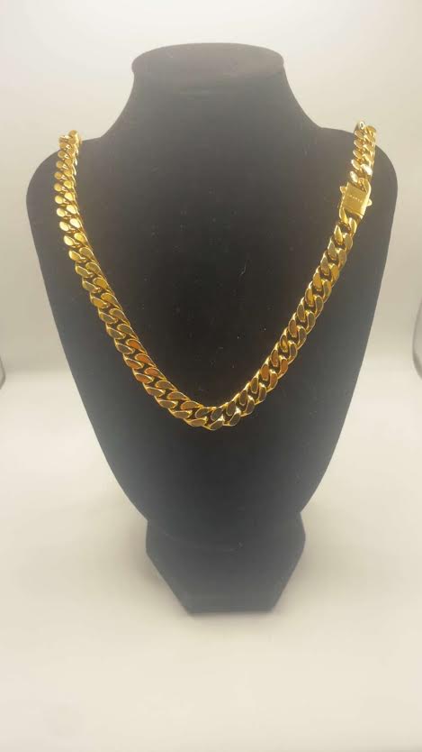 10mm x 22 inch Cuban Chain - Gold