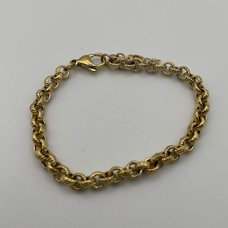 5mm x 7.5 Inch Belcher Bracelet - Gold