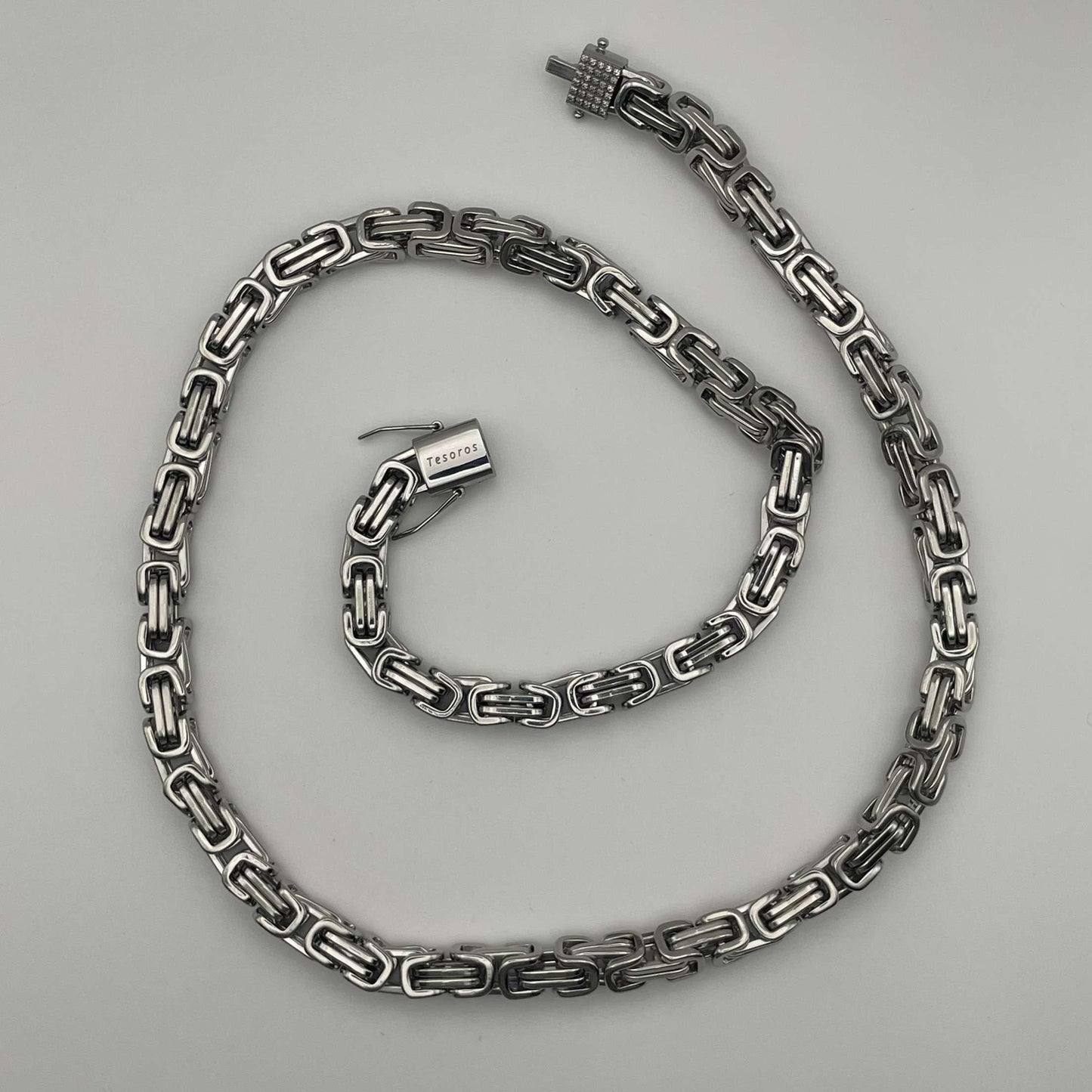 7mm x 20 Inch Byzantine Chain - Silver