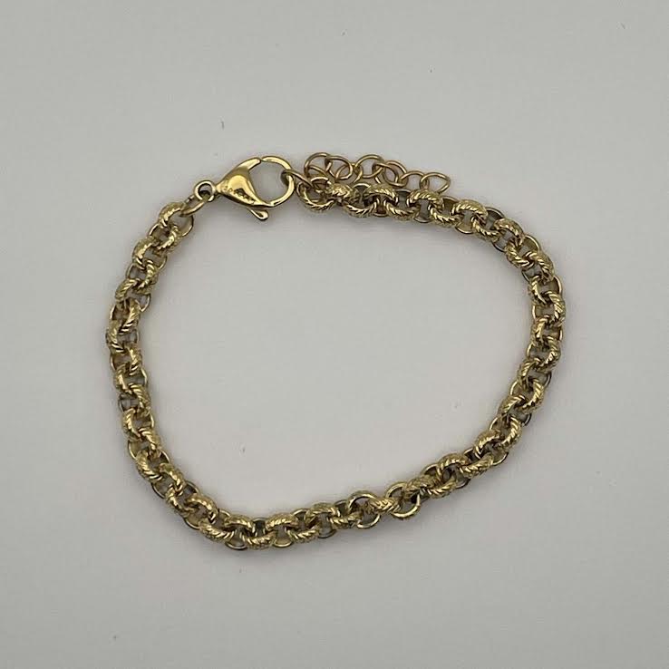 5mm x 7.5 Inch Belcher Bracelet - Gold