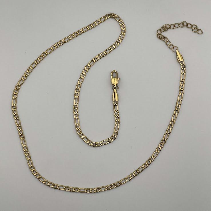 3mm x 20 inch Figaro Chain - Gold