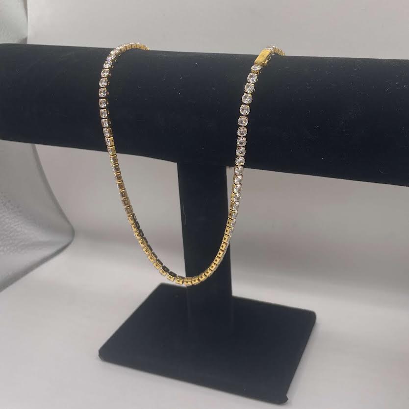 4mm x 24 Inch Tennis Chain - Gold